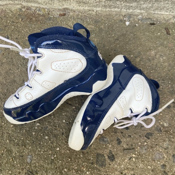 Nike Jordan 9 Retro (TD) White Uni. Blue Sneakers - Picture 2 of 3